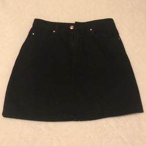 Black Denim Skirt